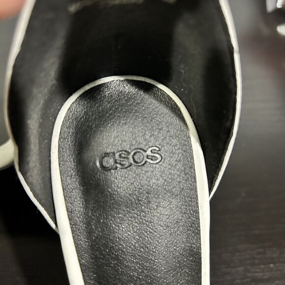 Asos High Heel Sandals‎ White Womens Size 5.5 cone Heel Evening Party strappy - Picture 6 of 8